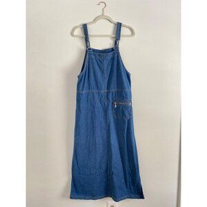 Vintage Crossroads Women’s Blue Denim Overall Dress W/ Pocket Size S 100% Cotton